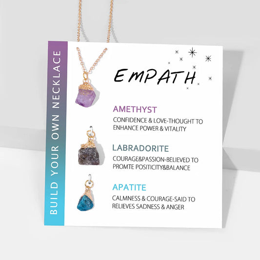 Natural Mineral Stone Charm Necklace Set – Interchangeable Crystal Pendants for Women