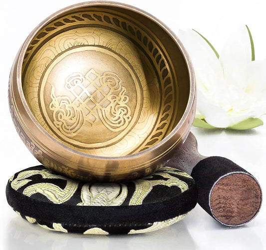 Miwayer Tibetan Singing Bowl Set – Flower of Life Design for Meditation & Stress Relief
